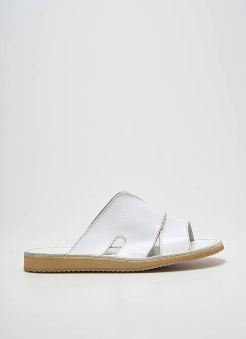 Mulete/saboți țesătură satinată toc plat până la 3 cm alb AYOKA femme