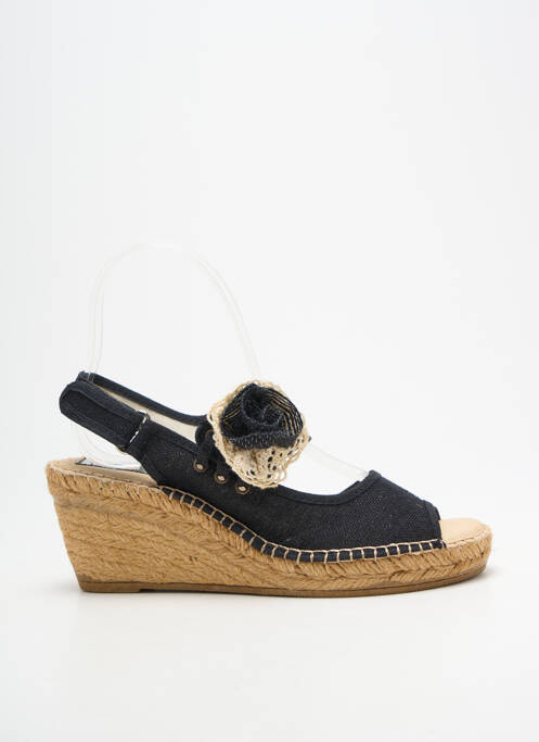 Espadrile vârf deschis toc de 7 la 9 cm negru METAMORF'OSE femme