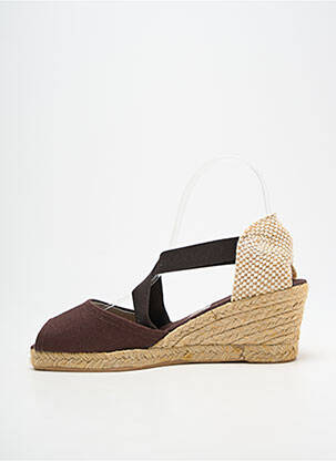 Espadrile vârf deschis toc de 7 la 9 cm maro BAYONA femeie