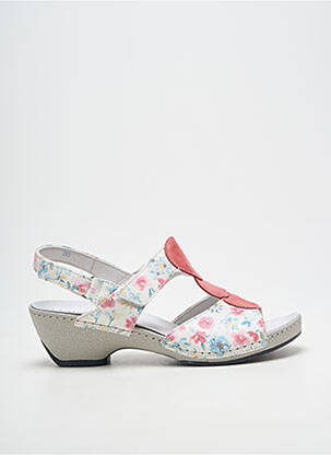 Sandale/pantofi decupați țesătură satinată toc de 4 la 6 cm alb BOISSY femme