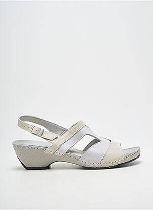 Sandale/pantofi decupați țesătură satinată toc de 4 la 6 cm bej BOISSY femme