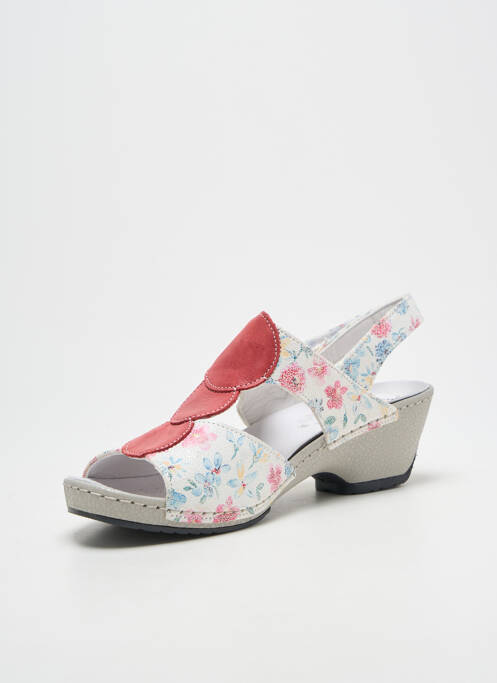 Sandale/pantofi decupați țesătură satinată toc de 4 la 6 cm alb BOISSY femme