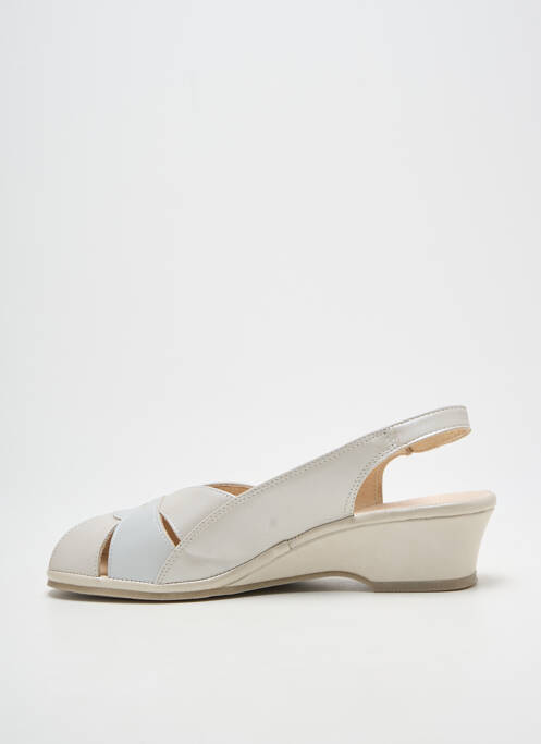 Sandale/pantofi decupați țesătură satinată toc de 4 la 6 cm bej BOISSY femme