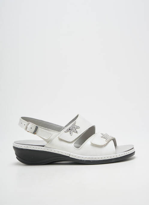 Sandale/pantofi decupați material neted toc de 4 la 6 cm alb BOISSY femme