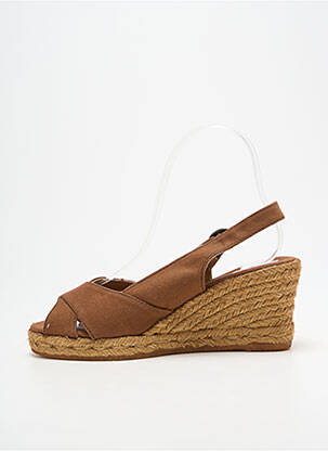 Espadrile închidere cu buclă(e) toc de 7 la 9 cm maro LA VAGUE femeie