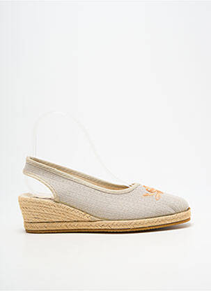 Espadrile vârf rotund toc de 4 la 6 cm bej BAYONA femeie