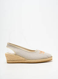 Espadrile vârf rotund toc de 4 la 6 cm bej BAYONA femme