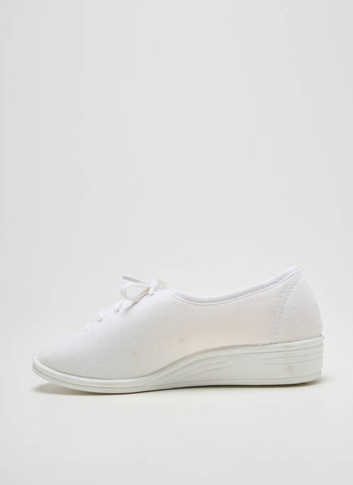 Papuci/pantofi de casă închidere cu șireturi toc plat până la 3 cm alb LA VAGUE femme