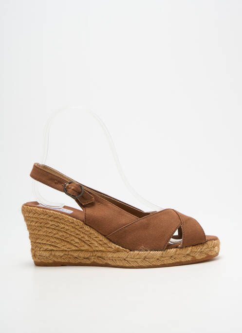 Espadrile închidere cu buclă(e) toc de 7 la 9 cm maro LA VAGUE femme