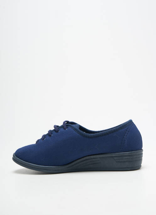 Papuci/pantofi de casă închidere cu șireturi toc plat până la 3 cm albastru LA VAGUE femme