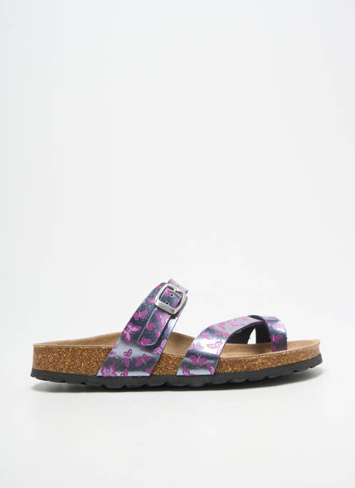 Șlapi arcadă plantară toc plat până la 3 cm argintiu BIO TIME femme