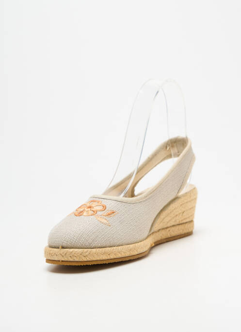 Espadrile vârf rotund toc de 4 la 6 cm bej BAYONA femme