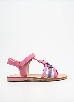 Sandale/pantofi decupați închidere cu arici vârf deschis roz NOËL fille