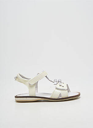 Sandale/pantofi decupați țesătură lăcuită vârf deschis alb NOËL fille