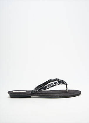 Șlapi vârf deschis toc plat până la 3 cm negru ELUE PAR NOUS femme