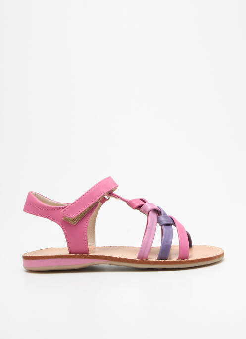 Sandale/pantofi decupați închidere cu arici vârf deschis roz NOËL fille
