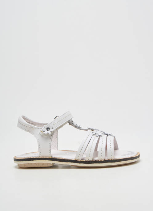 Sandale/pantofi decupați închidere cu arici vârf deschis alb NOËL fille