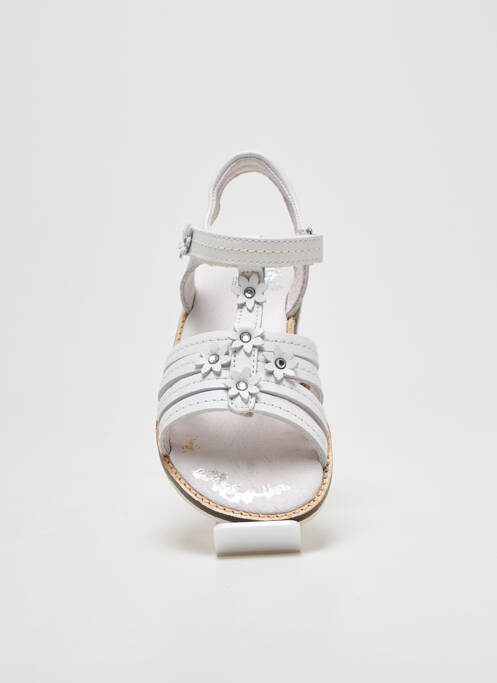 Sandale/pantofi decupați închidere cu arici vârf deschis alb NOËL fille
