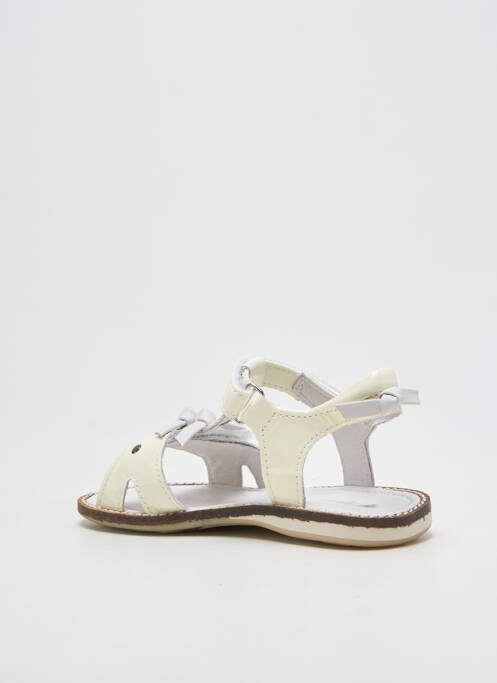 Sandale/pantofi decupați țesătură lăcuită vârf deschis alb NOËL fille