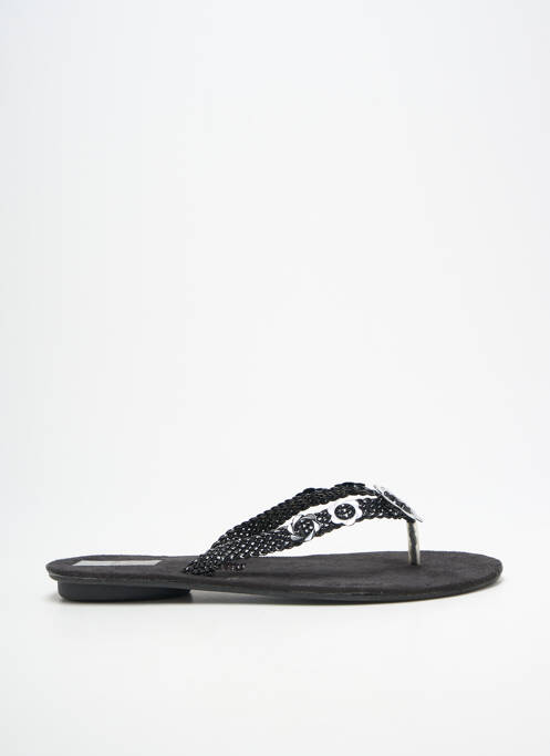 Șlapi vârf deschis toc plat până la 3 cm negru ELUE PAR NOUS femme