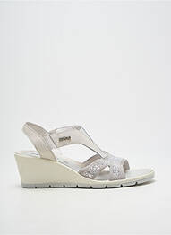 Sandale/pantofi decupați țesătură satinată toc de 4 la 6 cm gri ENVAL SOFT femme