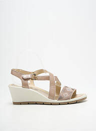 Sandale/pantofi decupați țesătură satinată toc de 7 la 9 cm bej ENVAL SOFT femme