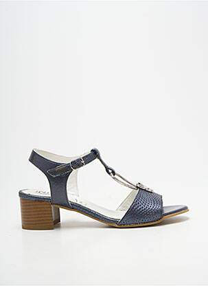 Sandale/pantofi decupați material neted toc de 4 la 6 cm albastru INEA femme