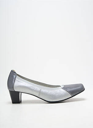 Pantofi cu toc țesătură satinată toc de 4 la 6 cm gri PEDI GIRL femme
