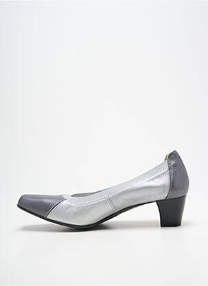 Pantofi cu toc țesătură satinată toc de 4 la 6 cm gri PEDI GIRL femeie