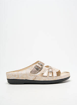 Mulete/saboți țesătură satinată toc plat până la 3 cm auriu PEDI GIRL femme