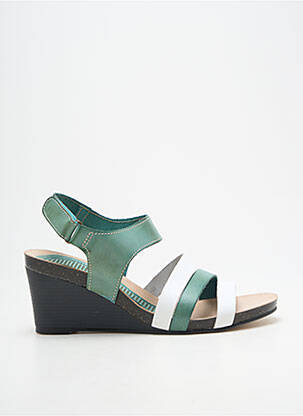 Sandale/pantofi decupați toc platformă toc de 7 la 9 cm verde SPK femme