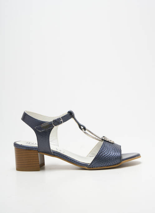 Sandale/pantofi decupați material neted toc de 4 la 6 cm albastru INEA femme