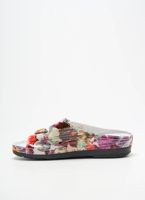 Mulete/saboți material neted toc plat până la 3 cm roșu PEDI GIRL femme