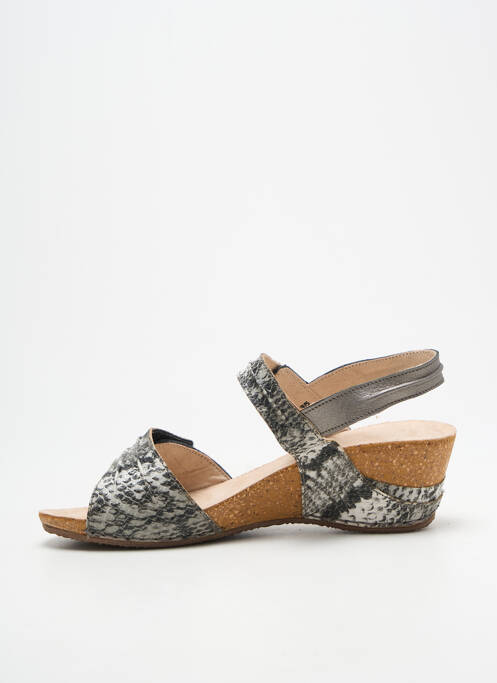 Sandale/pantofi decupați vârf deschis toc de 4 la 6 cm gri PEDI GREEN femme