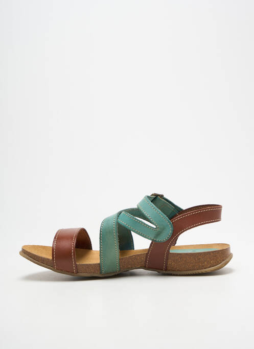 Sandale/pantofi decupați închidere cu buclă(e) toc plat până la 3 cm maro SPK femme