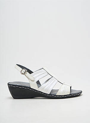 Sandale/pantofi decupați închidere cu buclă(e) toc de 4 la 6 cm alb GEO-REINO femme