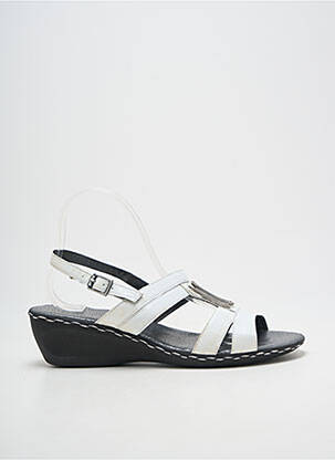 Sandale/pantofi decupați închidere cu buclă(e) toc de 4 la 6 cm alb GEO-REINO femme