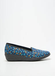 Papuci/pantofi de casă vârf rotund toc plat până la 3 cm albastru WAPITI femme