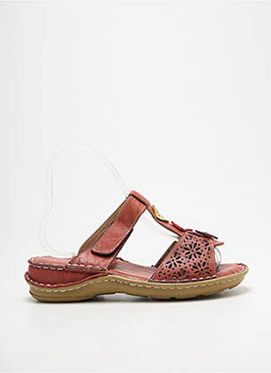 Mulete/saboți vârf deschis toc plat până la 3 cm roșu ELUE PAR NOUS femme