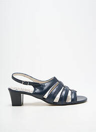 Sandale/pantofi decupați țesătură satinată toc de 4 la 6 cm albastru GEO-REINO femme