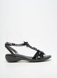 Sandale/pantofi decupați material neted toc plat până la 3 cm negru THE FLEXX femme
