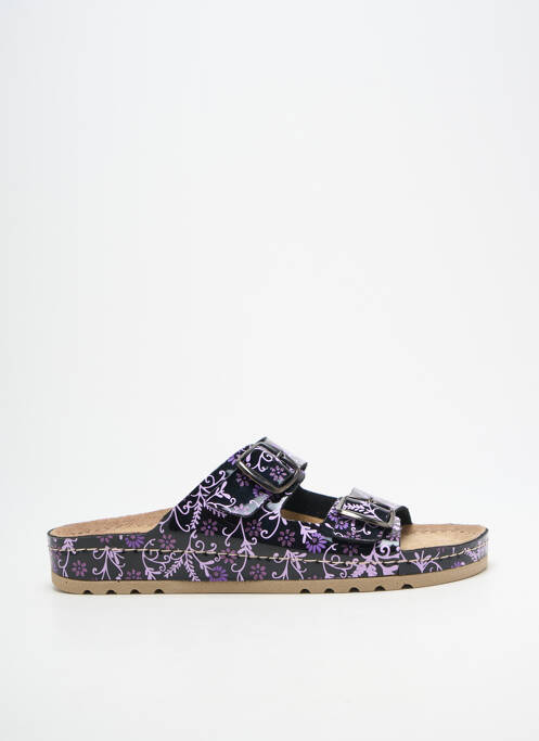 Mulete/saboți material neted toc plat până la 3 cm negru ROHDE femme