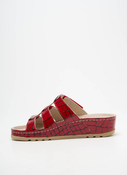 Mulete/saboți material neted toc de 4 la 6 cm roșu ROHDE femme