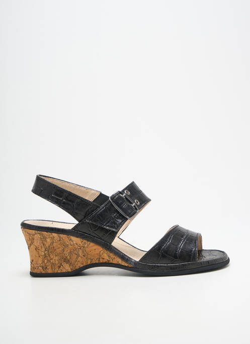 Sandale/pantofi decupați închidere cu buclă(e) toc de 4 la 6 cm negru ROHDE femme