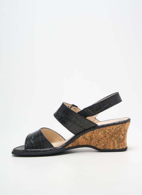 Sandale/pantofi decupați închidere cu buclă(e) toc de 4 la 6 cm negru ROHDE femme