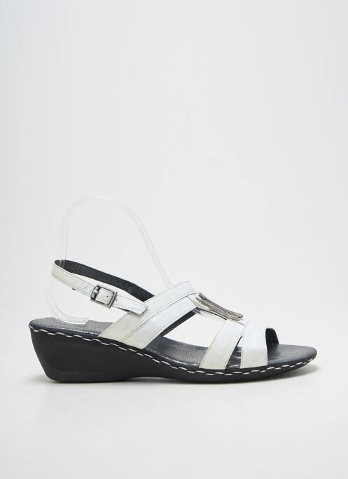 Sandale/pantofi decupați închidere cu buclă(e) toc de 4 la 6 cm alb GEO-REINO femme