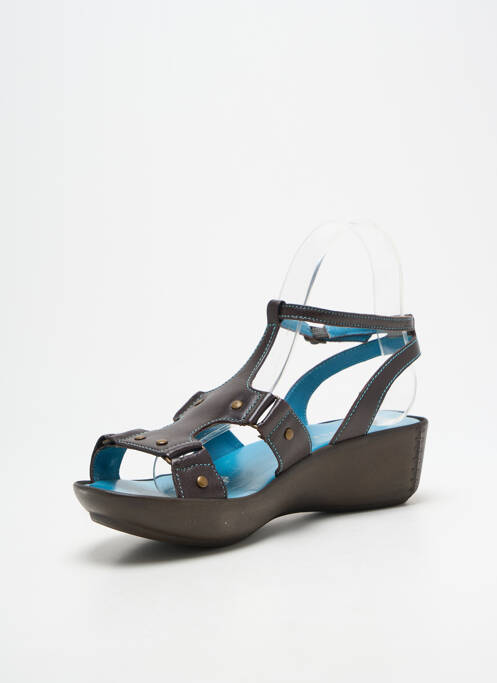 Sandale/pantofi decupați închidere cu buclă(e) toc de 4 la 6 cm maro ESSENTIELS femme