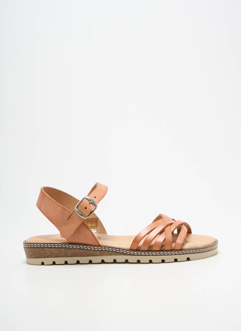 Sandale/pantofi decupați închidere cu buclă(e) toc plat până la 3 cm maro WIKERS femme