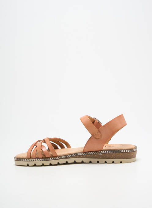 Sandale/pantofi decupați închidere cu buclă(e) toc plat până la 3 cm maro WIKERS femme