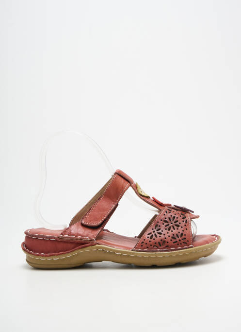 Mulete/saboți vârf deschis toc plat până la 3 cm roșu ELUE PAR NOUS femme